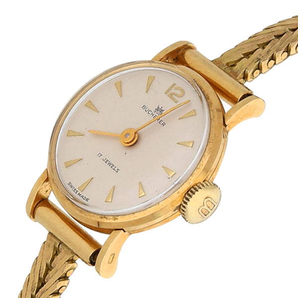 Reloj Bucherer para dama en oro amarillo 18 kilates.