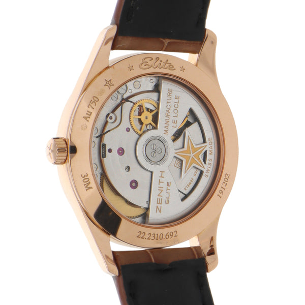 Reloj Zenith para dama modelo Elite caja en oro rosado 18 kilates.