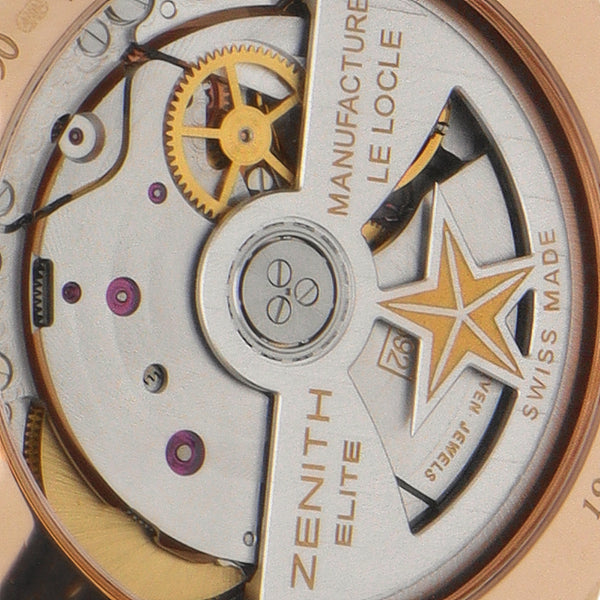 Reloj Zenith para dama modelo Elite caja en oro rosado 18 kilates.