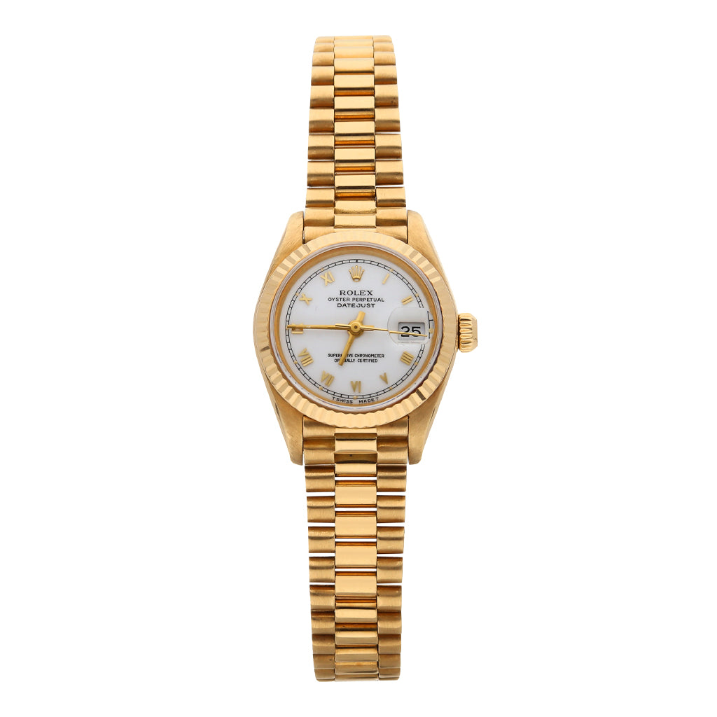 Reloj Rolex para dama modelo Oyster Perpetual DateJust en oro amarillo Nacional Monte de Piedad