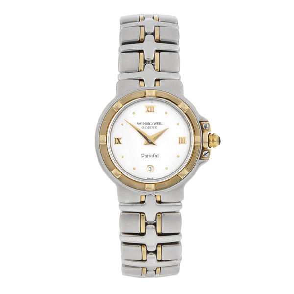 Reloj Raymond Weil para dama modelo Parsifal vistas en oro amarillo 18 kilates.