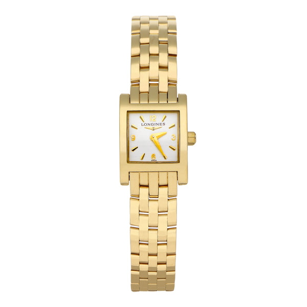 Reloj Longines para dama modelo Dolce Vita en oro amarillo 18 kilates.