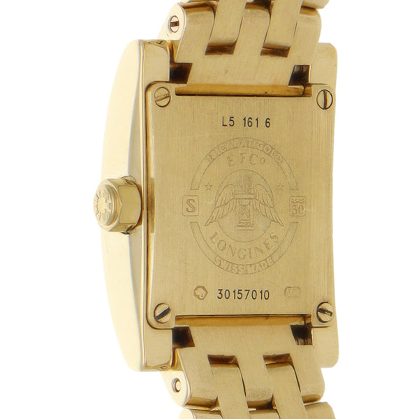 Reloj Longines para dama modelo Dolce Vita en oro amarillo 18 kilates.