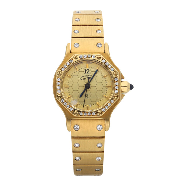 Reloj Cartier para dama modelo Must de Cartier en oro amarillo 18 kilates.