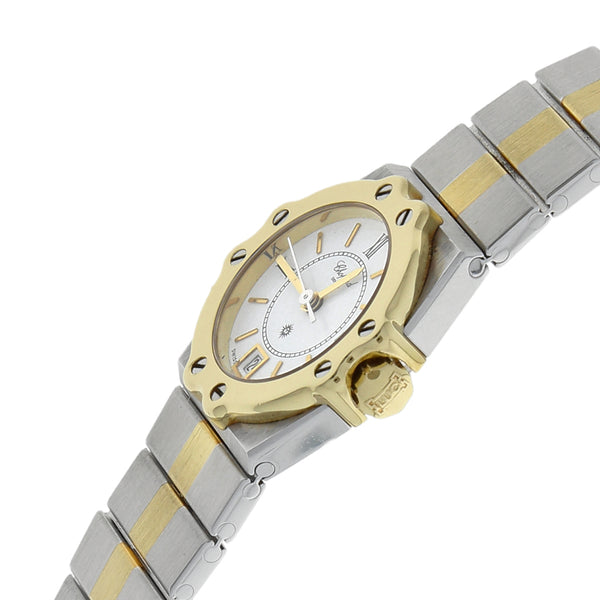 Reloj Chopard para dama en acero vistas oro amarillo 18 kilates.