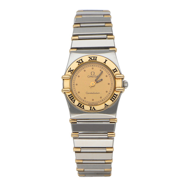 Reloj Omega para dama modelo Constellation vistas en oro amarillo 18 kilates.