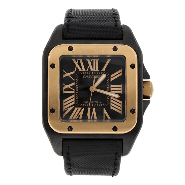 Reloj Cartier para caballero modelo Santos 100 vistas en oro rosa 18 kilates.