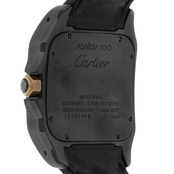 Reloj Cartier para caballero modelo Santos 100 vistas en oro rosa 18 kilates.