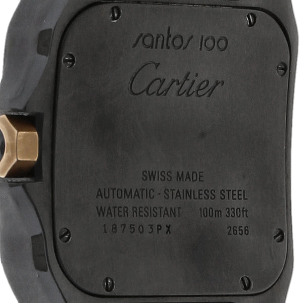 Reloj Cartier para caballero modelo Santos 100 vistas en oro rosa 18 kilates.