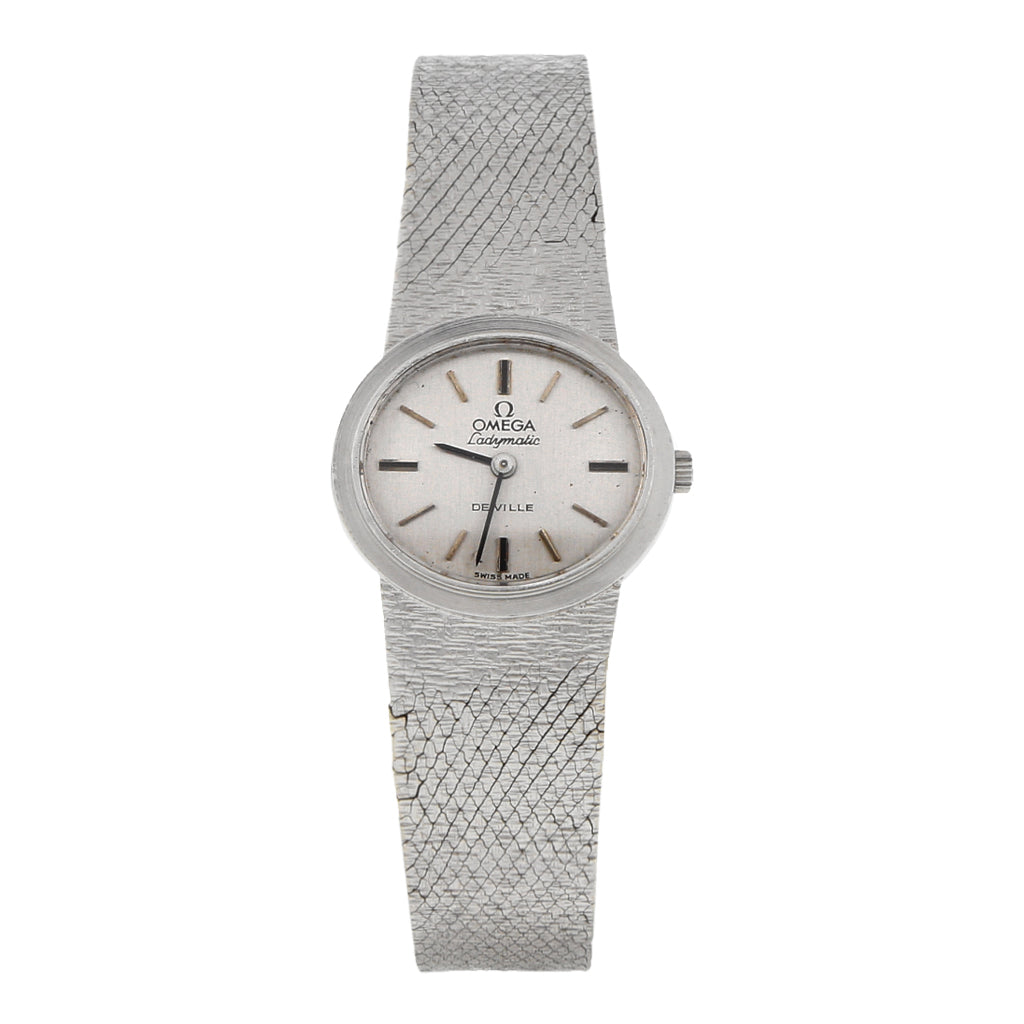 Reloj Omega para dama modelo Ladymatic De Ville en oro blanco 18