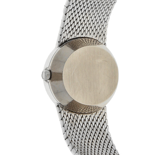 Reloj Omega para dama modelo Ladymatic De Ville en oro blanco 18 kilates.