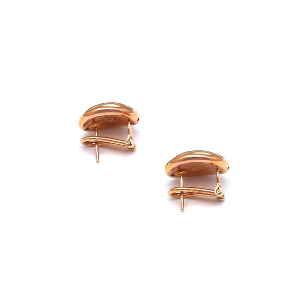 Aretes acanalados en oro rosa 14 kilates.