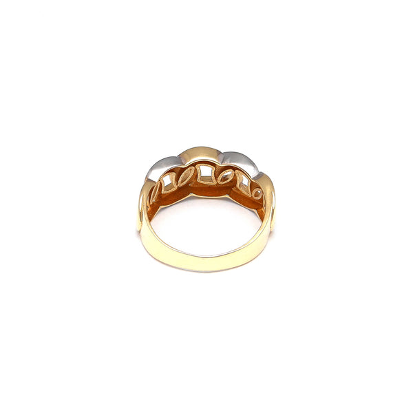 Anillo calado en oro amarillo 14 kilates.