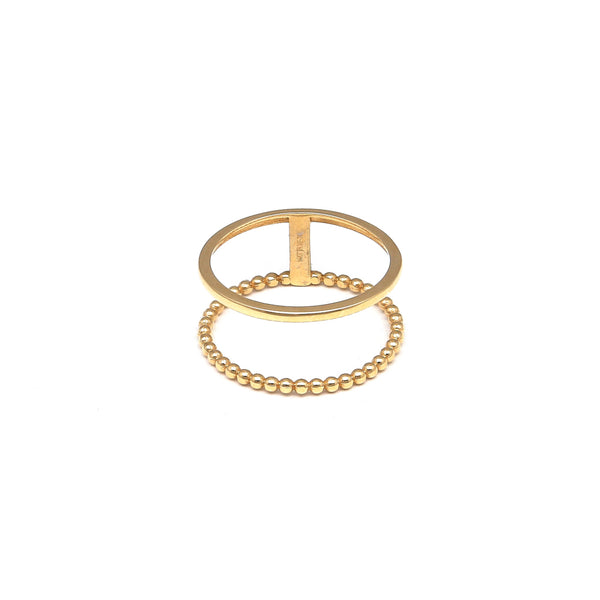 Anillo boleado liso en oro amarillo 14 kilates.