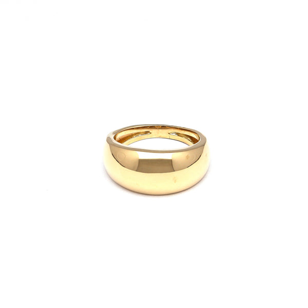 Anillo liso hueco en oro amarillo 14 kilates.