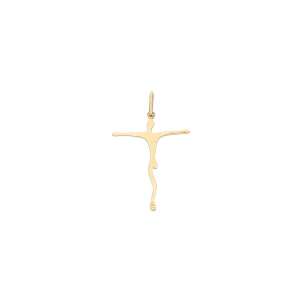 Cristo liso en oro amarillo 14 kilates.