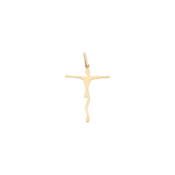 Cristo liso en oro amarillo 14 kilates.