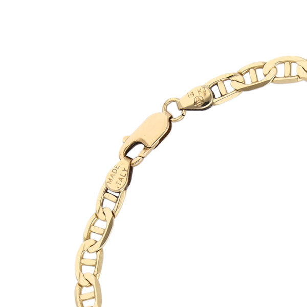 Pulsera eslabón nudo marino en oro amarillo 14 kilates.