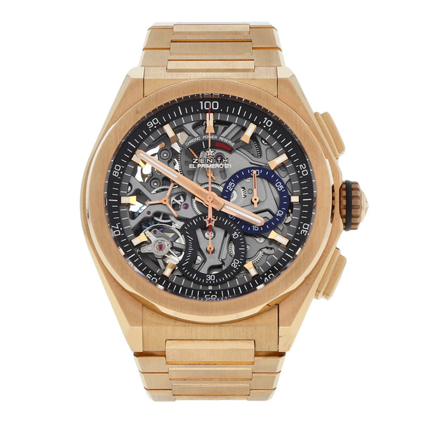 Reloj Zenith para caballero modelo El Primero 21 en oro rosa 18 kilates.