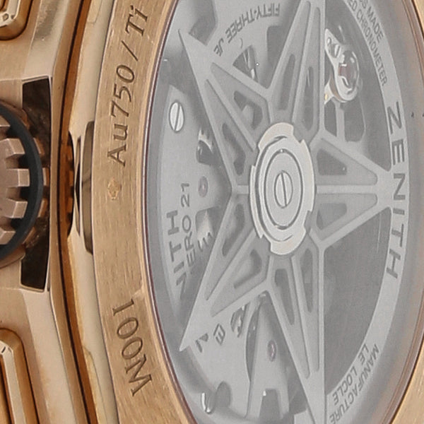 Reloj Zenith para caballero modelo El Primero 21 en oro rosa 18 kilates.