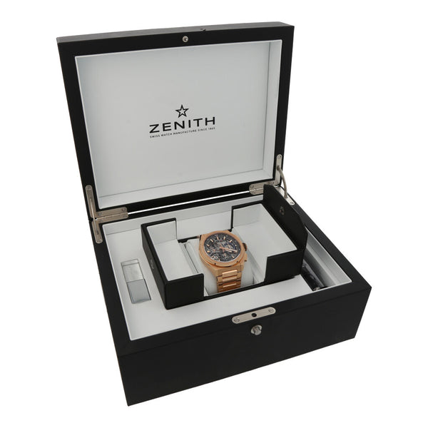 Reloj Zenith para caballero modelo El Primero 21 en oro rosa 18 kilates.