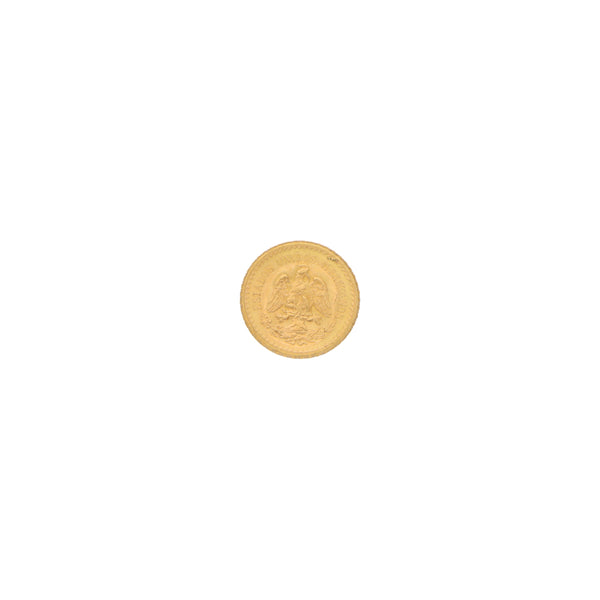 Moneda de dos y medio pesos oro mexicano 21.6 kilates.
