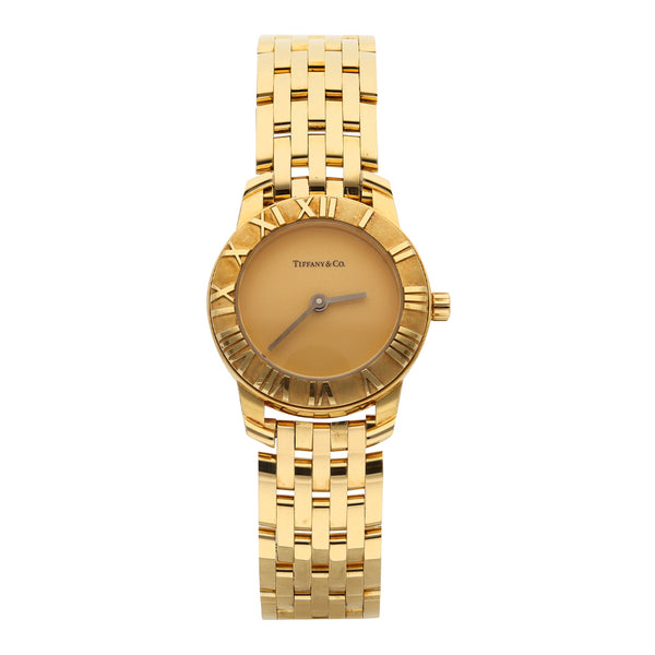 Reloj Tiffany & Co para dama modelo Atlas en oro amarillo 18 kilates.