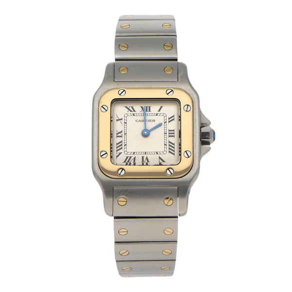 Reloj Cartier para dama modelo Santos vistas en oro amarillo 18 kilates.