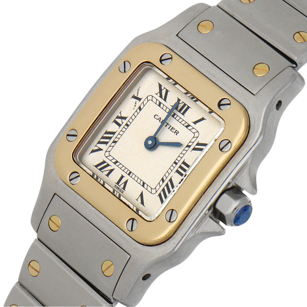 Reloj Cartier para dama modelo Santos vistas en oro amarillo 18 kilates.