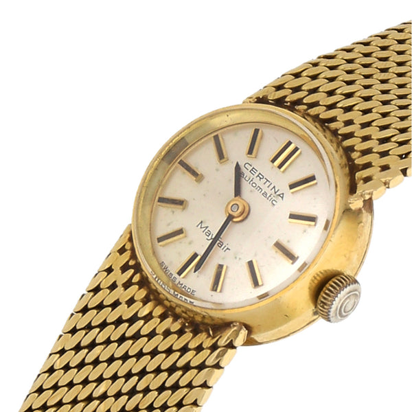 Reloj Certina para dama en oro amarillo 18 kilates.