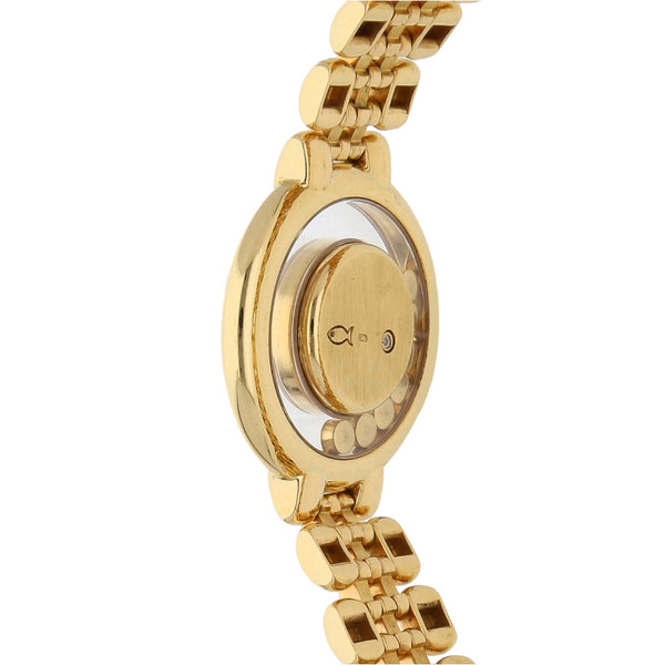 Reloj Chopard para dama modelo Happy Diamonds en oro amarillo 18 kilates.