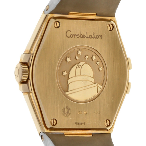 Reloj Omega para dama modelo Constellation caja en oro amarillo 18 kilates.