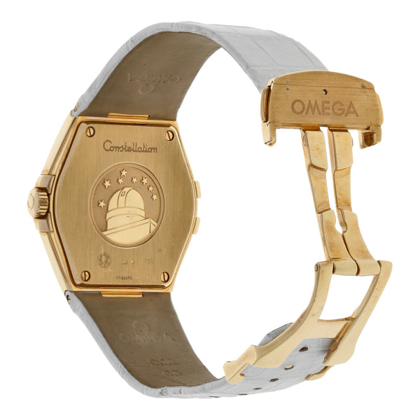 Reloj Omega para dama modelo Constellation caja en oro amarillo 18 kilates.