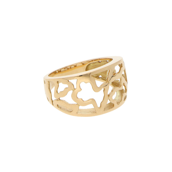 Anillo calado en oro amarillo 18 kilates.