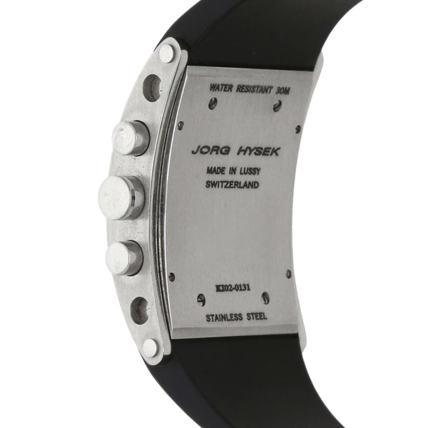 Reloj Jorg Hysek para caballero caja acero inoxidable correa caucho.
