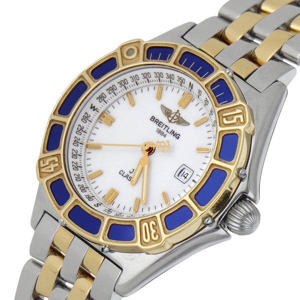 Reloj Breitling para dama modelo J Class vistas en oro amarillo 18 kilates.