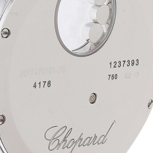 Reloj Chopard para dama modelo Happy Sun caja en oro blanco 18 kilates.