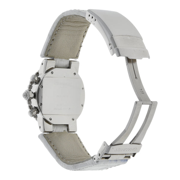 Reloj Chaumet para dama caja acero inoxidable correa piel.