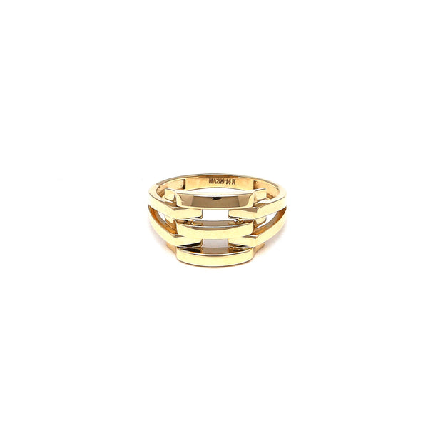 Anillo calado en oro amarillo 14 kilates.