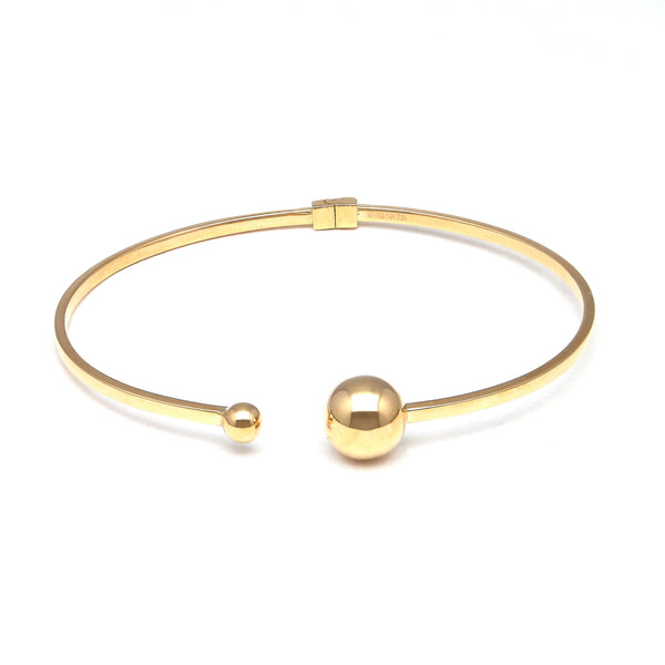 Pulsera de arillo abierta en oro amarillo 14 kilates