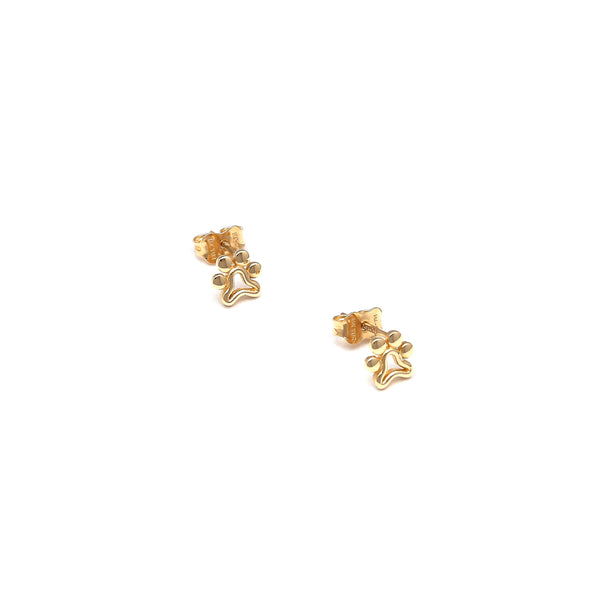 Broqueles calados motivo huella en oro amarillo 14 kilates.