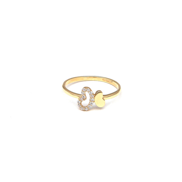 Anillo calado motivo mariposa con circonias en oro amarillo 14 kilates.