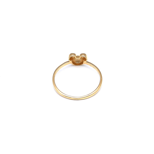 Anillo liso motivo Mickey Mouse en oro amarillo 14 kilates.