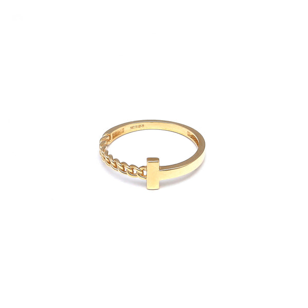 Anillo calado liso en oro amarillo 14 kilates.