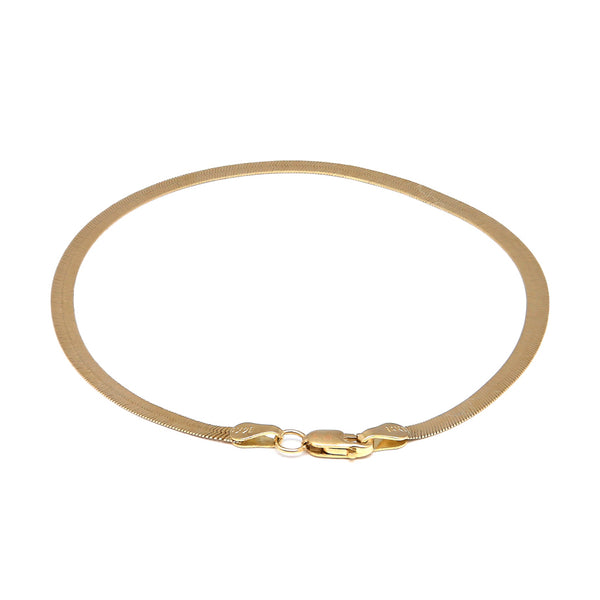 Pulsera eslabón planchado en oro amarillo 14 kilates.