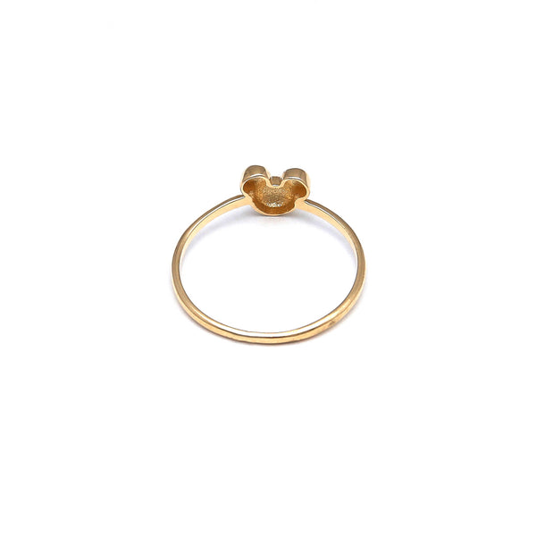 Anillo liso motivo Mickey Mouse en oro amarillo 14 kilates.