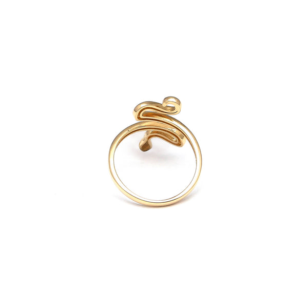 Anillo abierto motivo serpiente en oro amarillo 14 kilates.