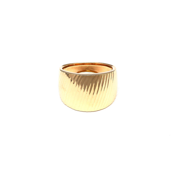 Anillo acanalado en oro amarillo 14 kilates.