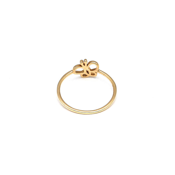 Anillo calado motivo mariposa en oro amarillo 14 kilates