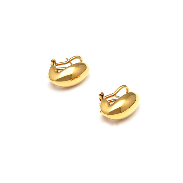 Aretes huecos en oro amarillo 14 kilates.